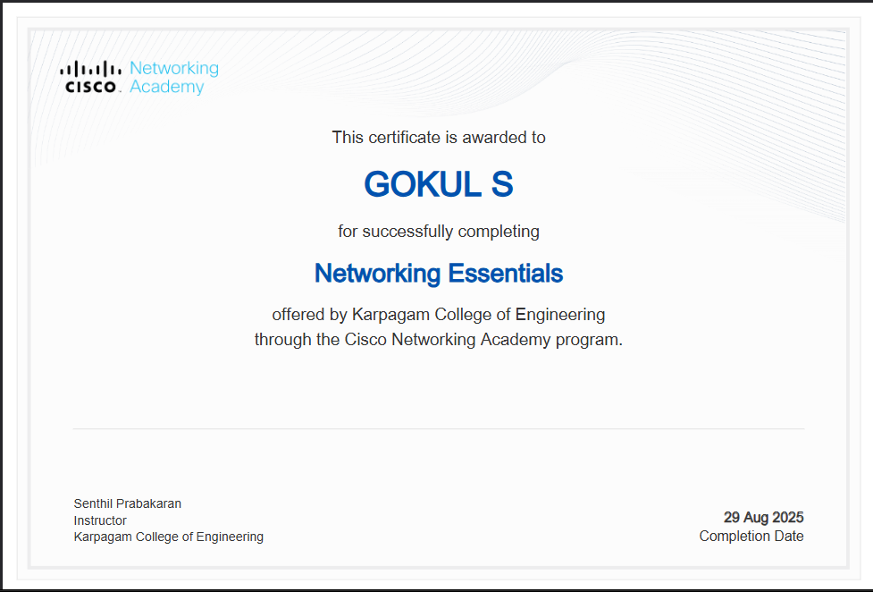 Event Certificate